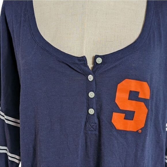 PINK 5th and Ocean Blue Long Sleeve Henley Shirt - Picture 2 of 6